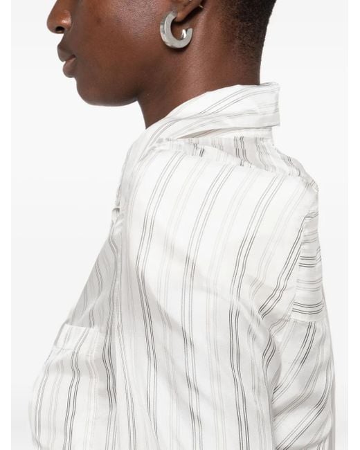 Camicia Power Crop A Righe di Coperni in White
