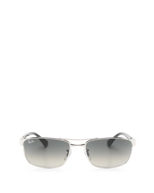 Ray-Ban Gray Rectangle-Frame Sunglasses