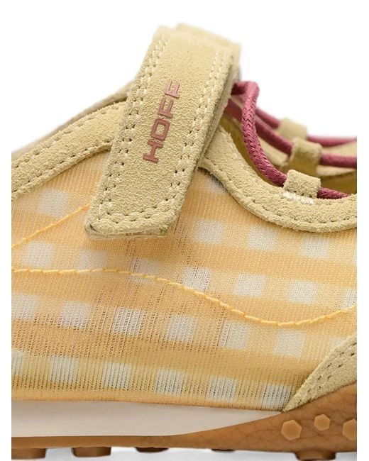 HOFF White Bridge Gingham-Pattern Touch-Strap Sneakerinas