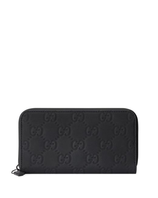 Gucci Black GG Matte-finish Leather Wallet for men