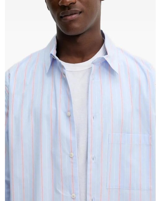 Won Hundred White Stripe-Pattern Shirt for men