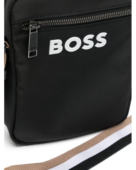 Boss Schultertasche mit Logo-Applikation in Black für Herren