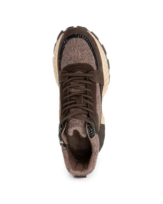 Linda Baumann Brown Panelled Sneakers