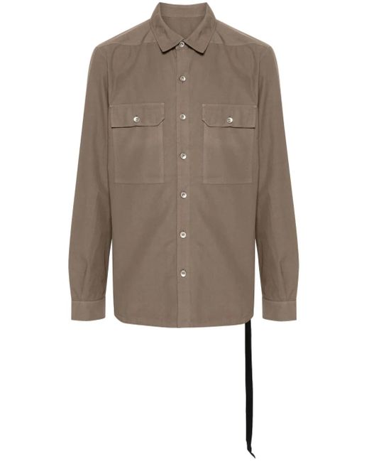 Rick Owens Brown Organic Cotton Poplin Shirt for men