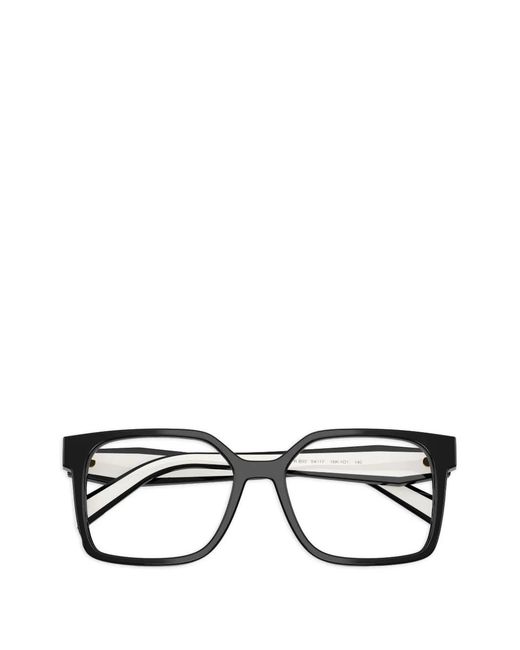 Prada Black Brille Mit Eckigem Gestell