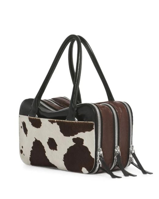 Marni White Boxyne Cow-Print Leather Tote Bag
