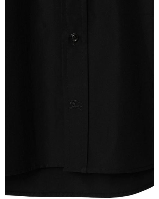 Burberry Black Ekd-embroidered Cotton Shirt for men
