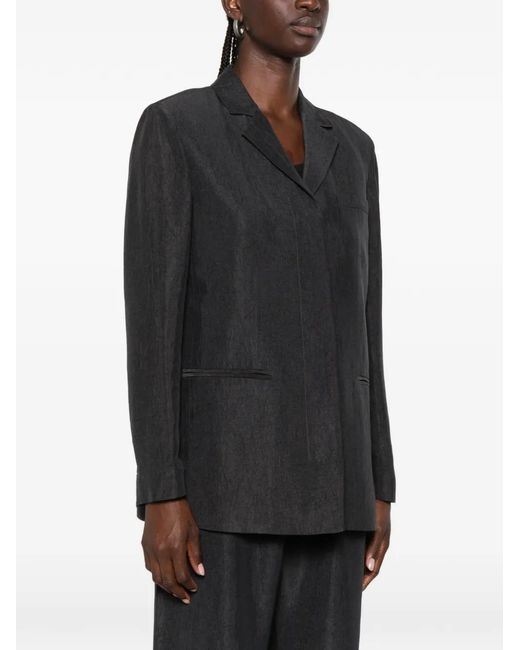 IVORY PARIS Black Veste Grace À Simple Boutonnage