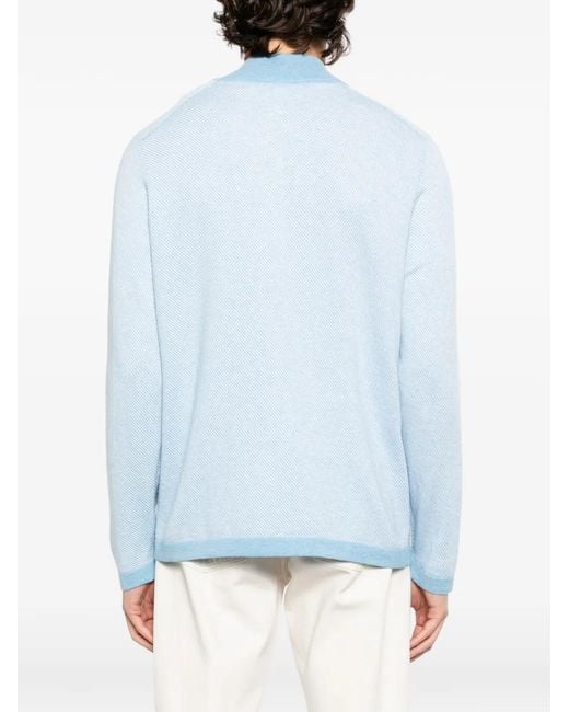 N.Peal Cashmere Blue Salcombe Sweater for men