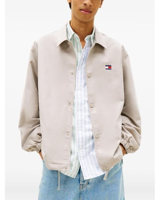 Tommy Hilfiger White Logo-Patch Overshirt for men