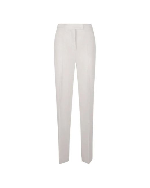 Max Mara White Pantalon De Costume À Coupe Droite
