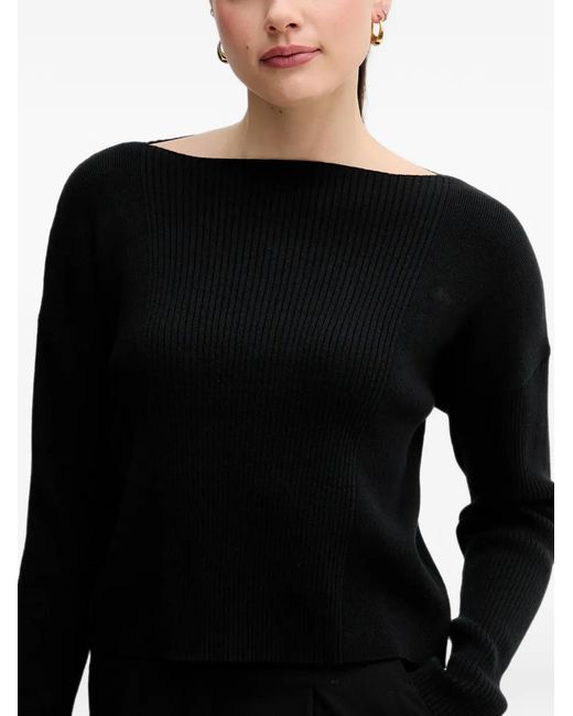 Sisley Black Ribbed Knit Jumper