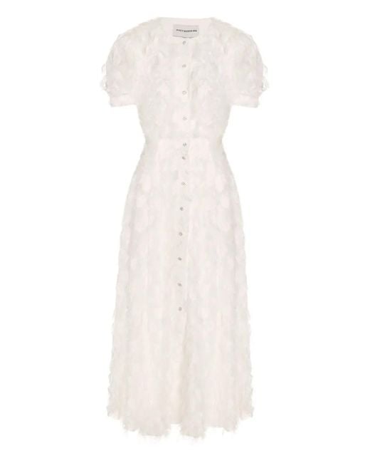 POST MERIDIEM Button-Up Midi-Jurk in het White