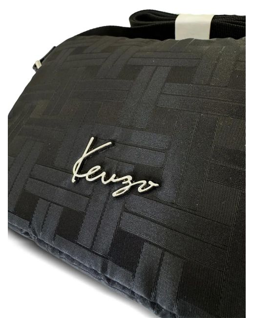 KENZO Blue Logo-Plaque Shoulder Bag for men