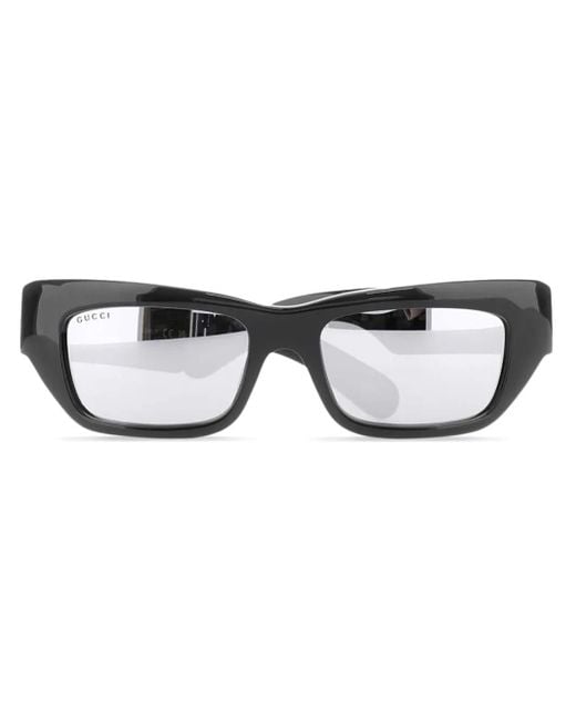 Gucci Black Rectangle-Frame Sunglasses for men