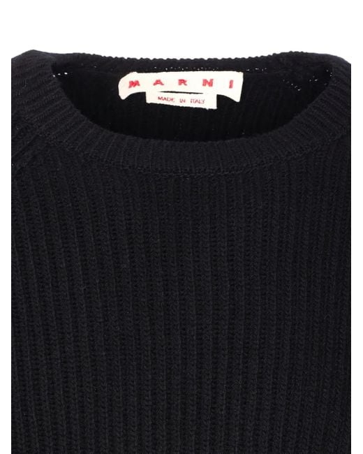 Marni Blue Ribbed Wool Sweater for men
