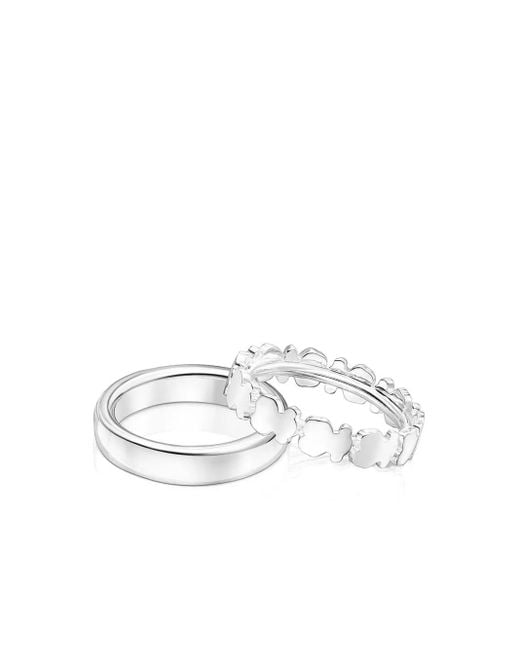Tous White Gerade Ringe (2Er-Set)