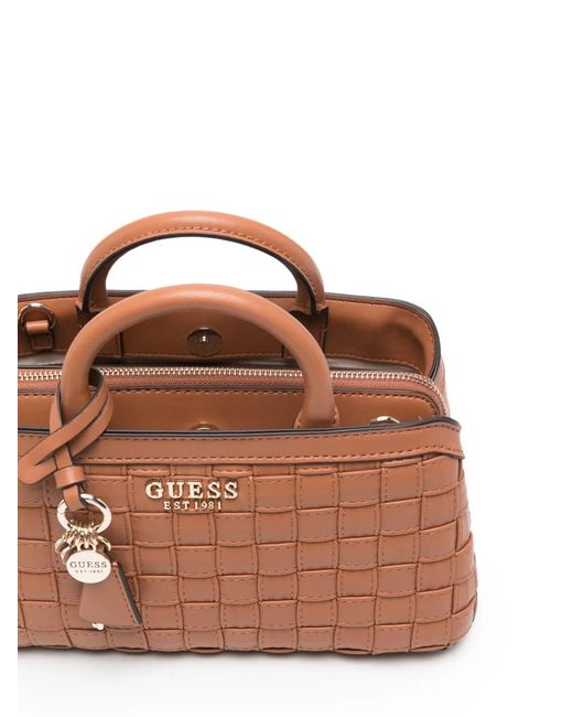 Guess Brown Small Sandy Woven Tote Bag