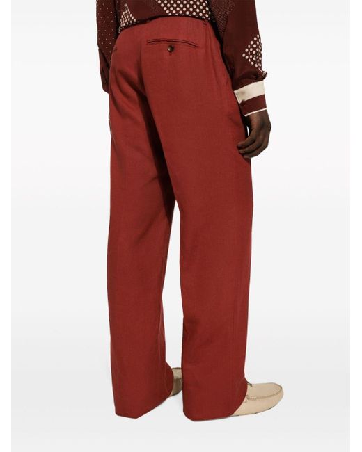 Dolce & Gabbana Pressed-crease Linen Tailored Trousers for men