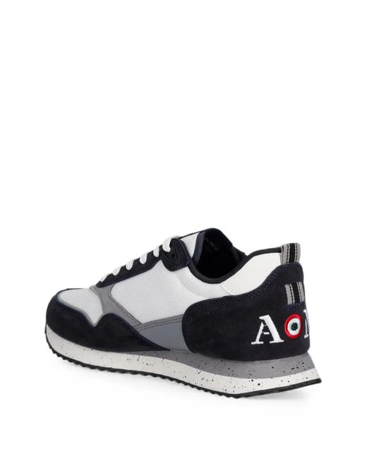 Aeronautica Militare White Logo-Embroidered Sneakers for men