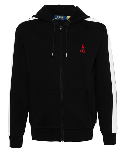 Polo Ralph Lauren Black Polo Pony Zip-up Hoodie for men