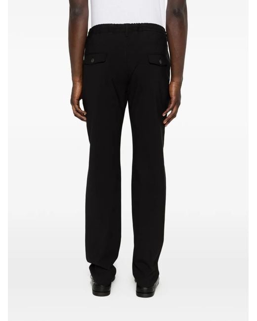 Eleventy Black Drawstring Trousers for men