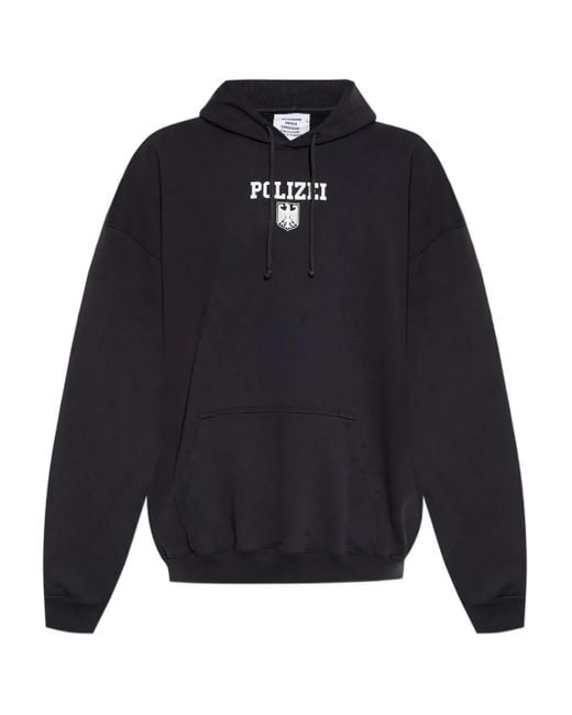Vetements Blue Printed Hoodie
