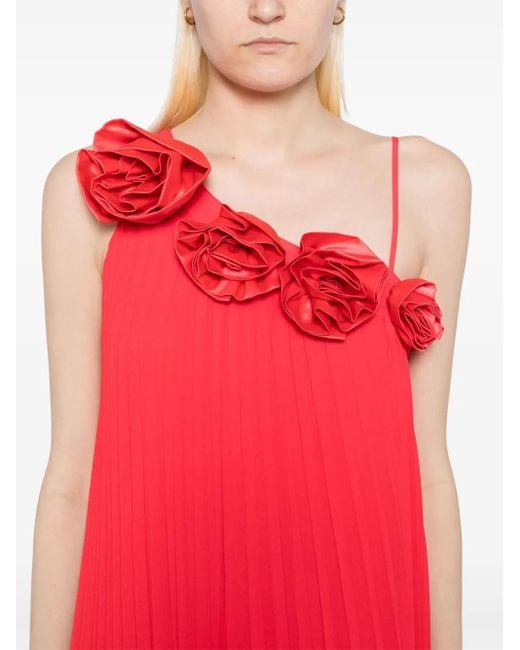Karl Lagerfeld Red Karl Studio Pleated Dress