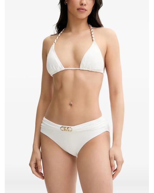 Bikini triangular con cadena MICHAEL Michael Kors de color White
