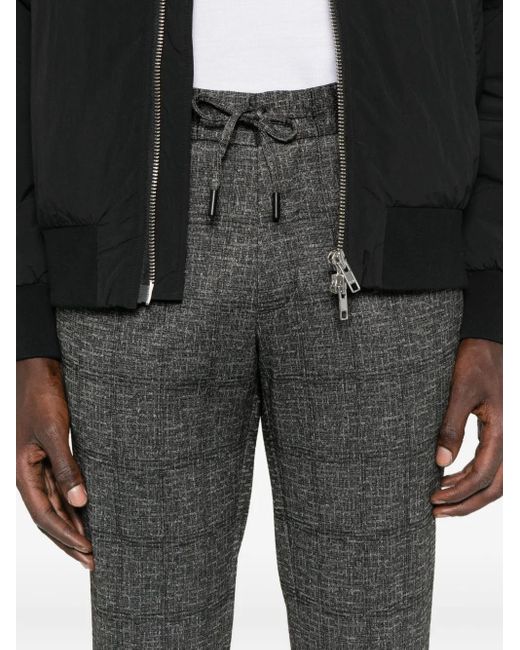 Karl Lagerfeld Gray Textured Drawstring Trousers for men