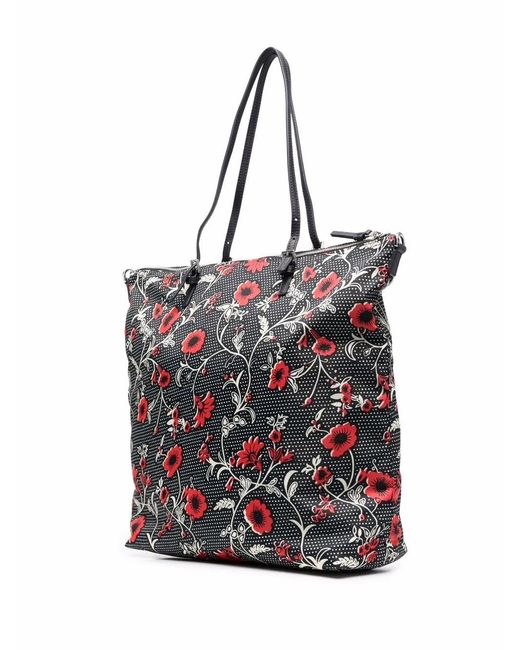 Tory Burch Black Retro Block Print Tote Bag
