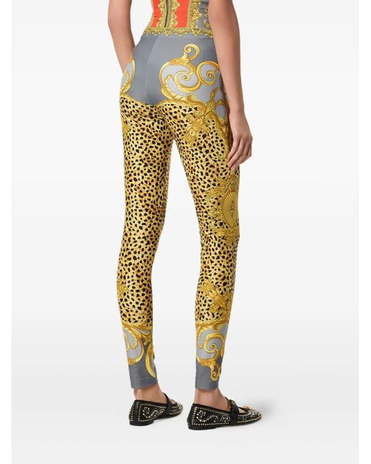 Legging À Imprimé Baroque Versace en coloris Yellow
