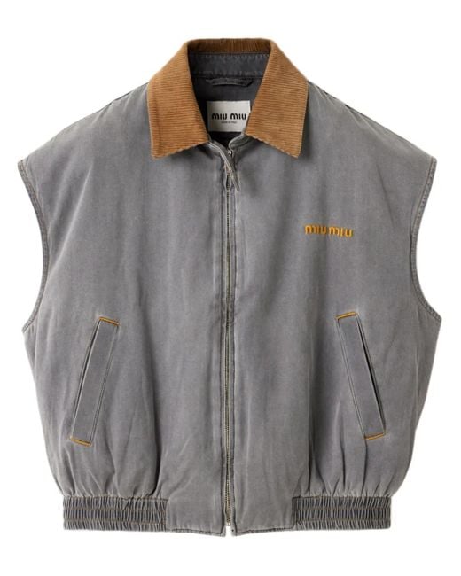 Miu Miu Gray Top aus Chambray