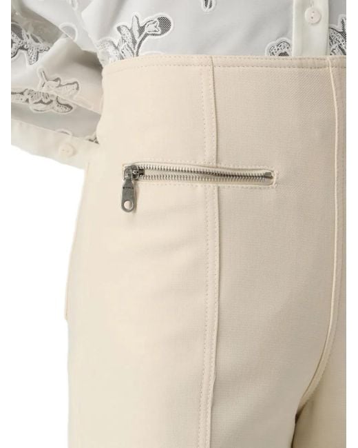 Etro Natural Zip-Pockets High-Waisted Trousers