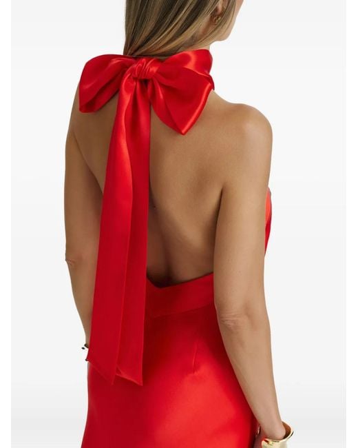 Il Volo Red Oria Halterneck Maxi Dress