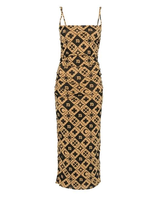 Nanushka Metallic Midikleid Mit Raffungen