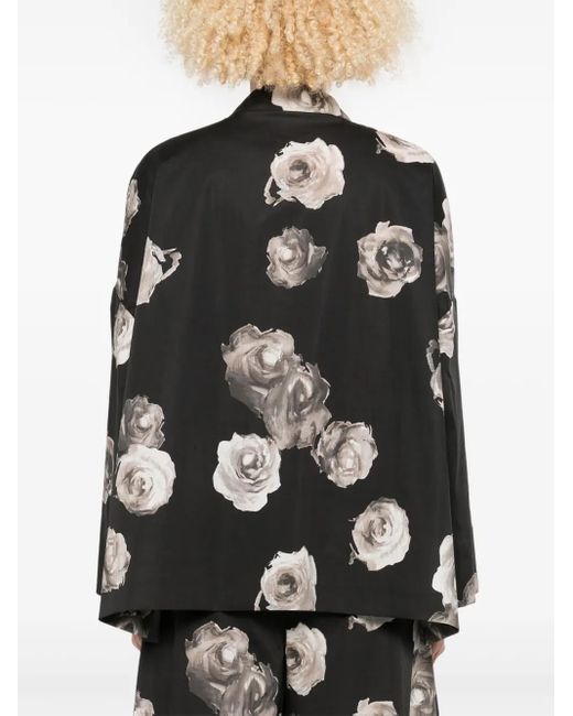 Liviana Conti Black Floral-Print Shirt