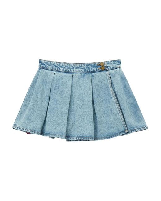 Falda corta vaquera Mini Cream de color Blue