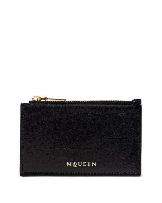 McQueen Black Leather Cardholder