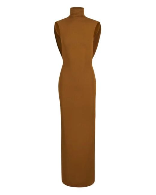 Nina Ricci Gedrapeerde Jurk Met Col in het Brown