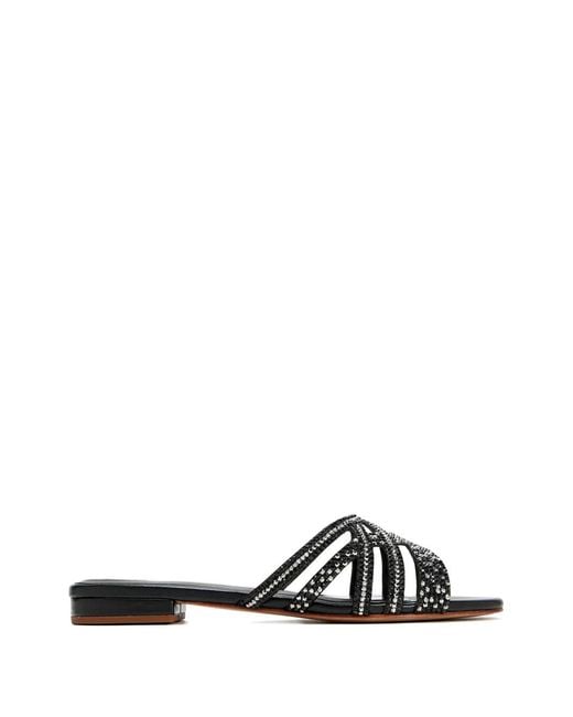 Nicoli White Ensley Embellished Strappy Sandals