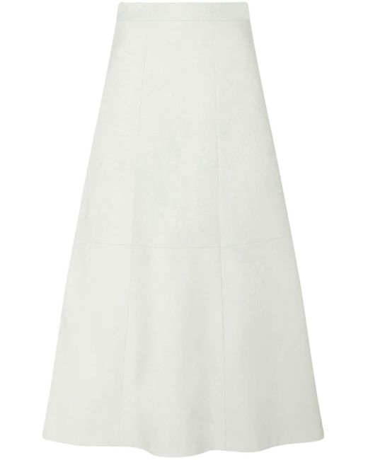 Rosetta Getty White A-line Leather Skirt