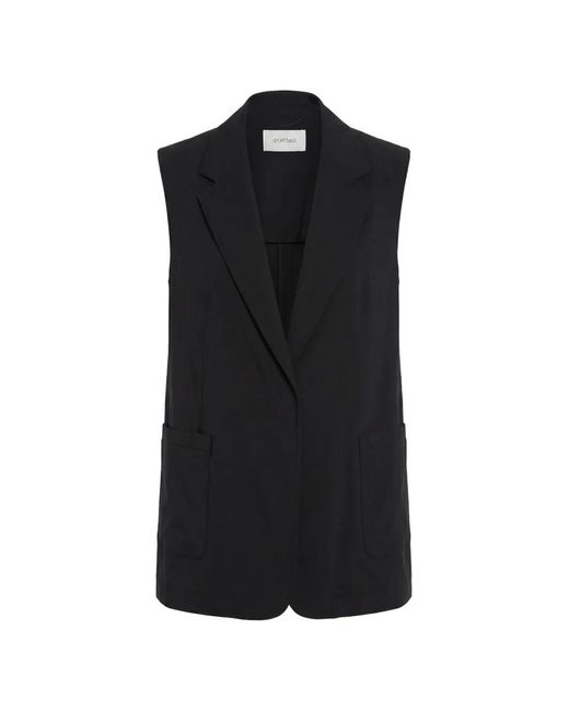 Sportmax Black Sleeveless Patch-Pocket Jacket