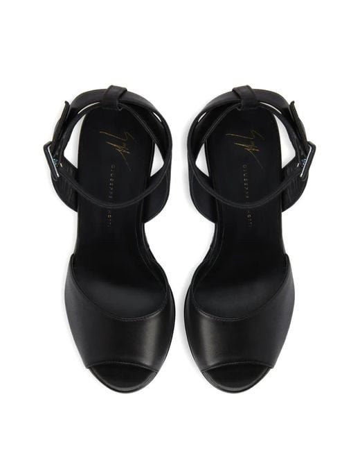 Giuseppe Zanotti Black Tarifa Platform Ankle-Strap Sandals