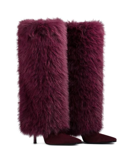 Le Silla Purple 110Mm Andy Suede Cuffed Boots