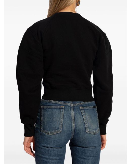 Chemise en coton à manches longues Saint Laurent en coloris Black