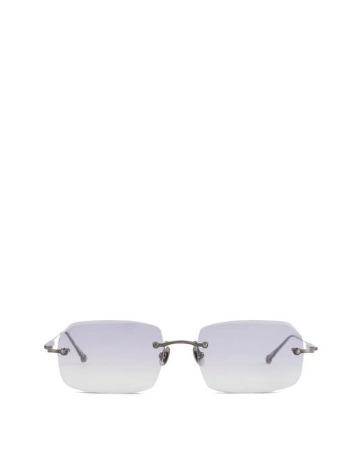 Matsuda White Rimless Rectangle-Frame Sunglasses for men