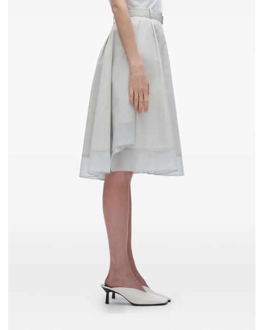 3.1 Phillip Lim White Belted Layered Skirt