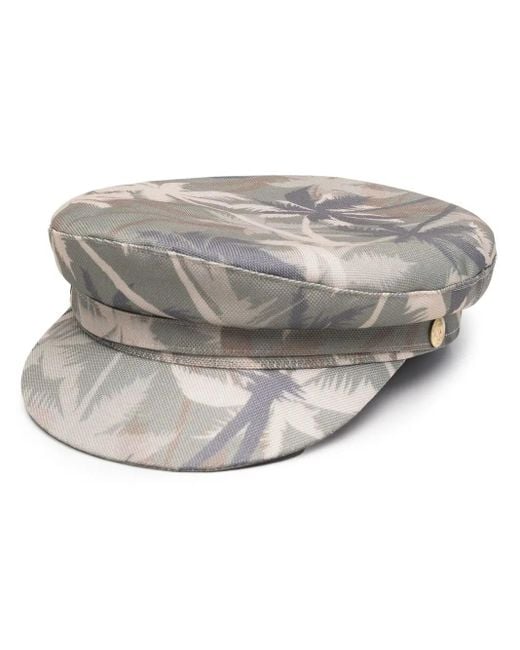 Manokhi Gray Palm Tree Print Cap
