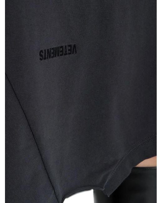 Vetements Black Asymmetrical-Hemline Midi Skirt